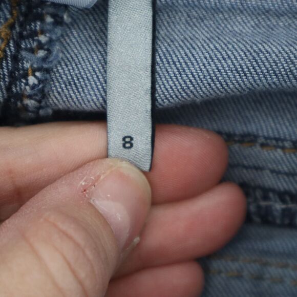 Casual Pants Womens 8 Blue Mid Rise Flat Front 5 Pocket Design Boot Cut Jeans - Picture 4 of 16